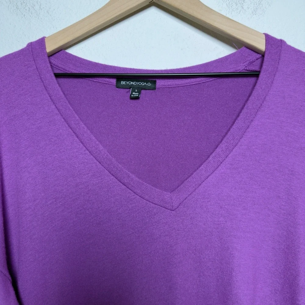 Beyond Yoga Women Long Weekend Lounge Pullover Sweater Small‎ Purple Plum Casual - Picture 3 of 11